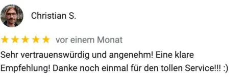 Google Bewertung von Christian S.