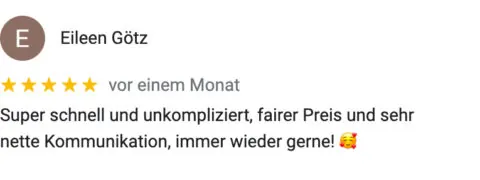 Google Bewertung von Eileen Götz.